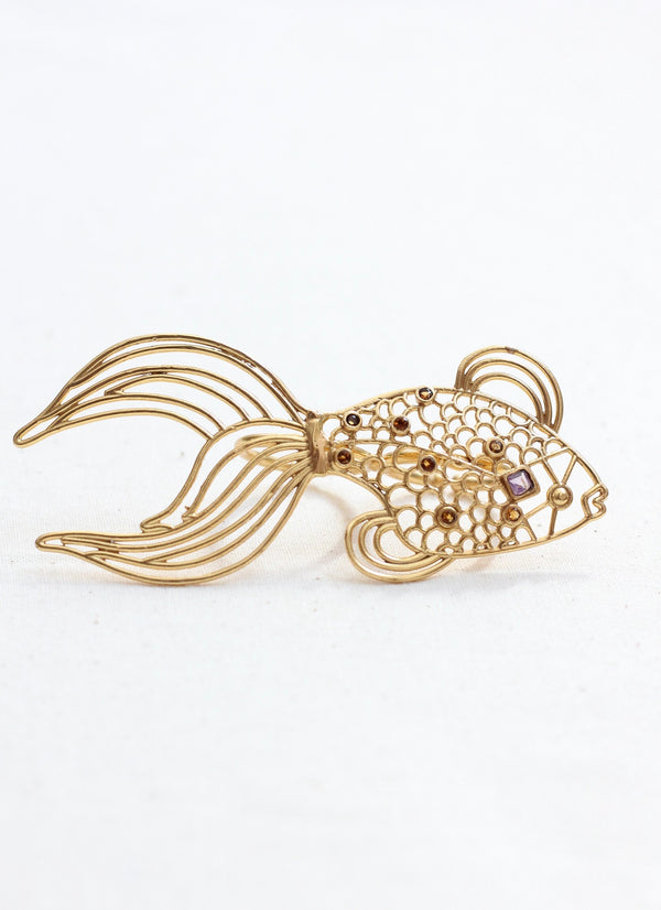 AMETHYST FISH DOUBLE RING