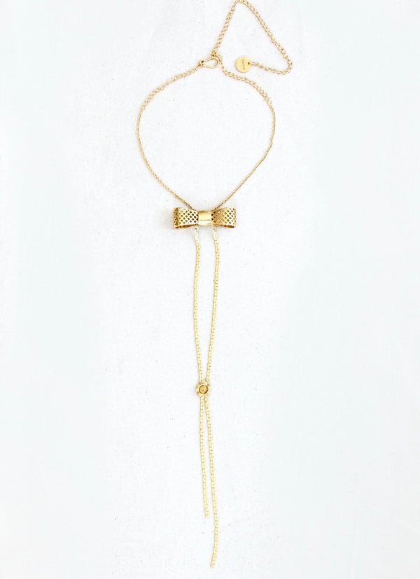 BOW & ROSE NECKLACE