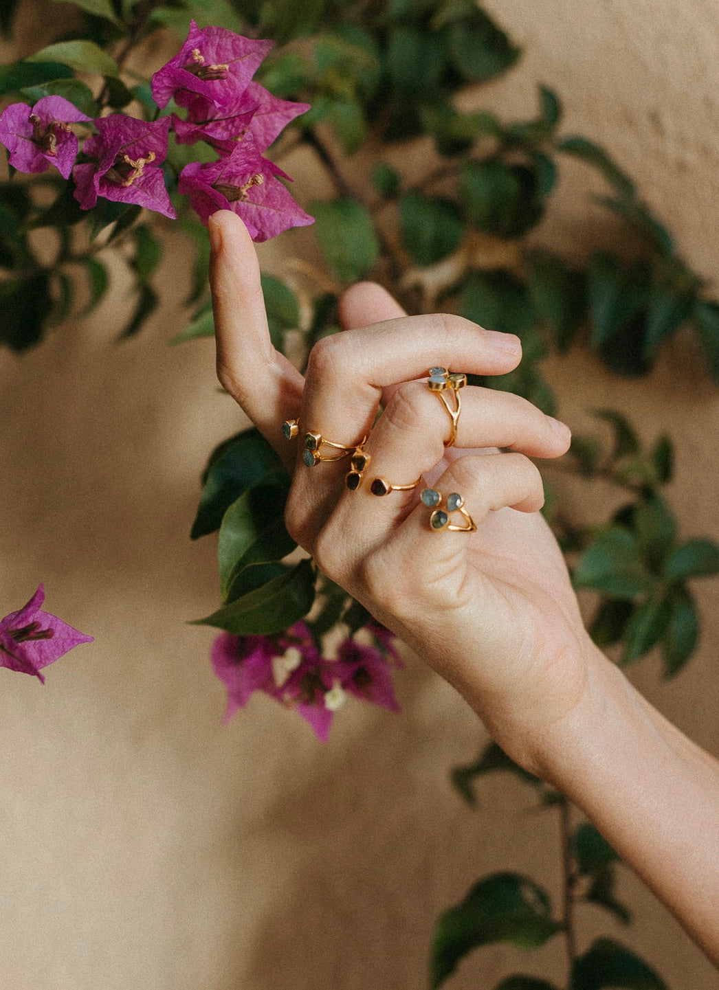 FRANGIPANI GARNET RING