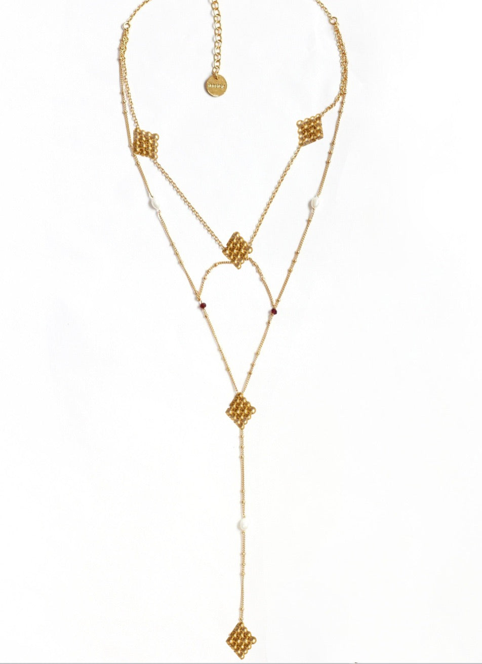 LONG BEEHIVE NECKLACE