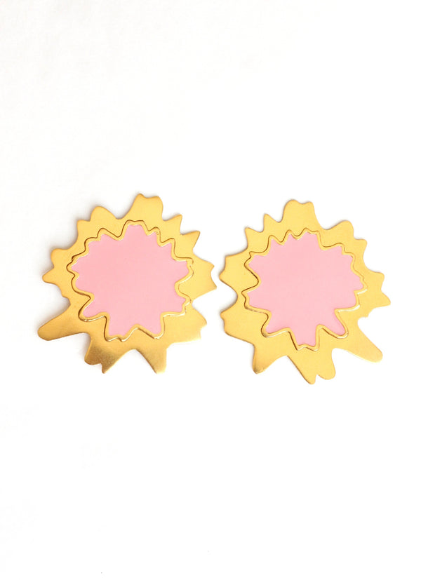 Pink marigold earrings