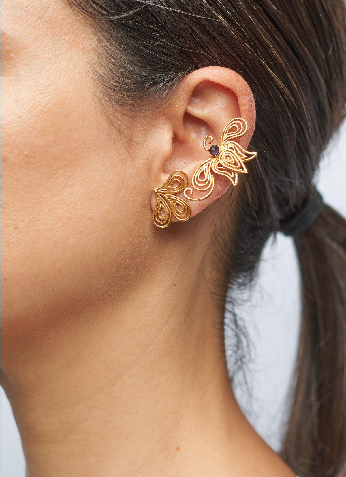 Ear Cuff Charlotte Bronte Amethyst