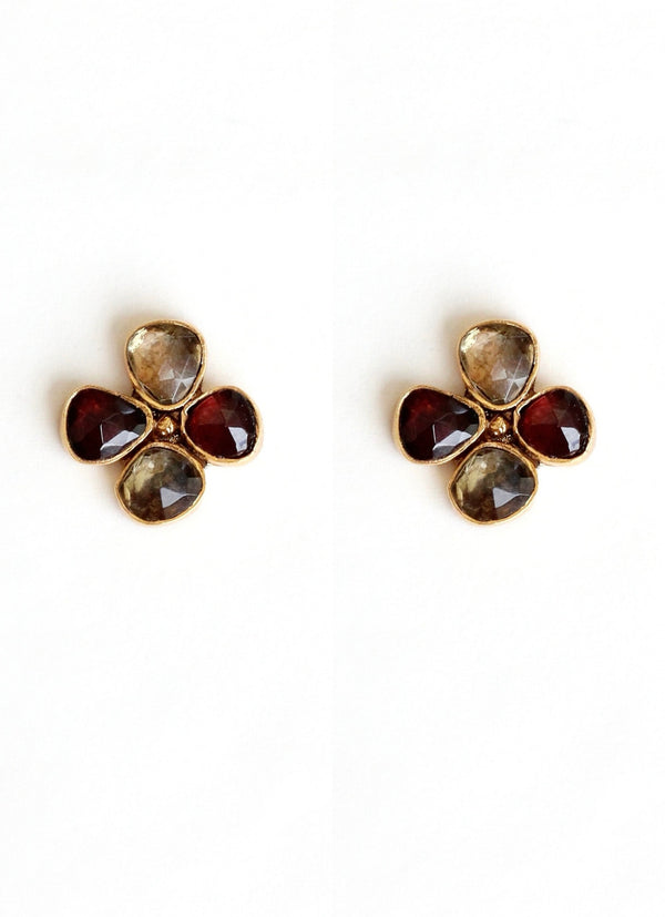 FRANGIPANI GARNET EARRINGS