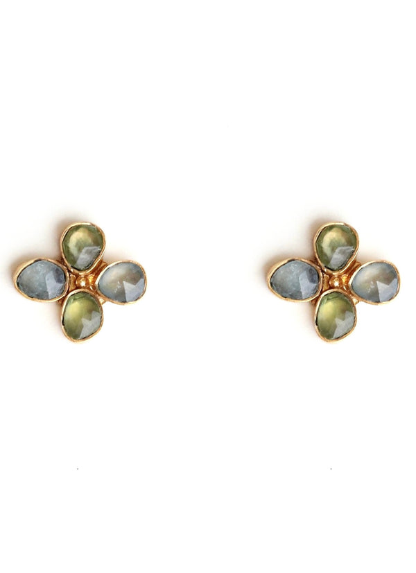 FRANGIPANI AQUAMARINE EARRINGS