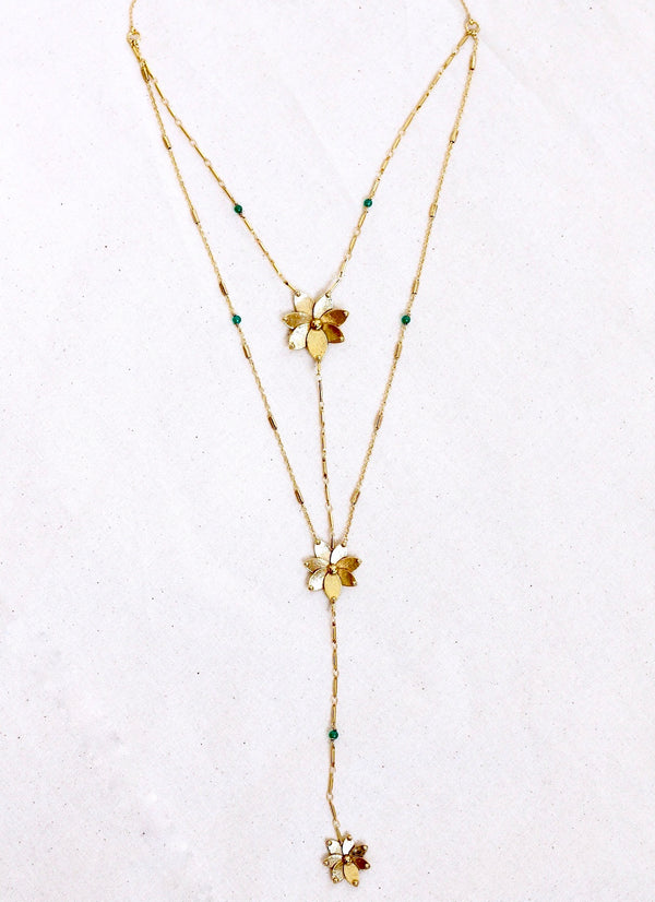 Lotus flower long necklace