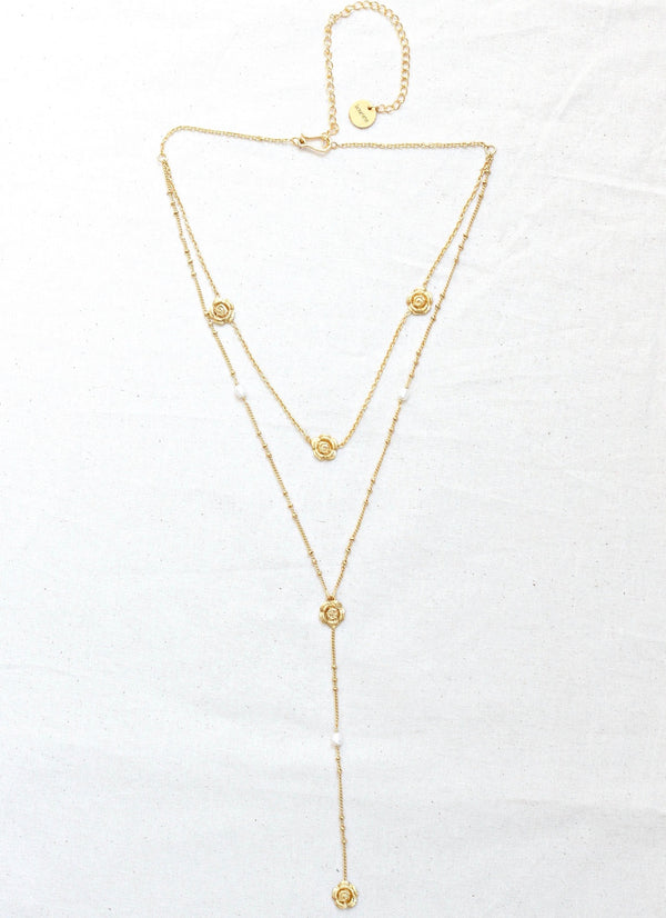 COLLAR LARGO MINI ROSES