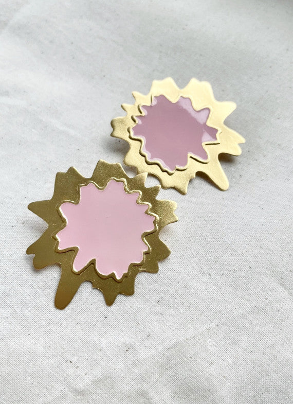 Pink marigold earrings